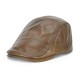 Middle-Aged Winter Warm First Layer Cowhide Adjustable Beret Caps Outdoor Adjustable Newsboy Hat