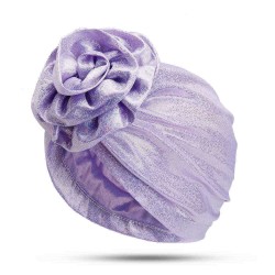 Middle-aged Women Polyester Turban Hat Floral Breathable Chemo Caps