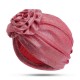 Middle-aged Women Polyester Turban Hat Floral Breathable Chemo Caps