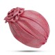 Middle-aged Women Polyester Turban Hat Floral Breathable Chemo Caps