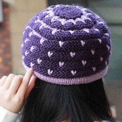 Middle-aged Women Winter Weaving Thicken Knit Beret Caps Outdoor Earmuffs Beanie Cap