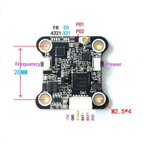 Mini VTX5848 48CH 5.8G 25/100/200mW Switchable FPV RC Drone VTX Video Transmitter Module OSD Control