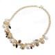 Multilayer Ball Crystal Leaf Pearl Choker Statement Necklace For Women