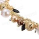 Multilayer Ball Crystal Leaf Pearl Choker Statement Necklace For Women