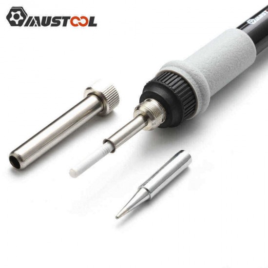 Mustool® MT223 60W Adjustable Temperature Electric Solder Iron Welding Rework Repair Tool with 5pcs Solder Tips I/3C/4C/K/2.4D 110V/220V Option