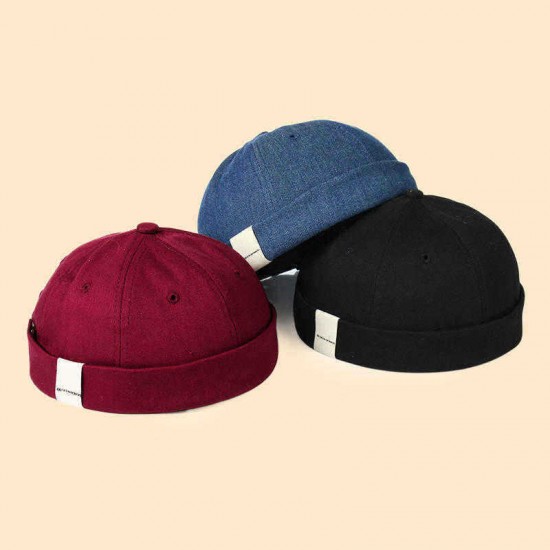 New Avene Style Casual Street Retro Hip Hop Innocent Landlord Hat Vintage Innocent Metal Standard Sailor Brimless Hats