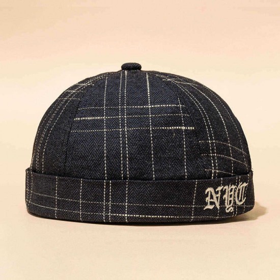 New Avene Style Casual Street Retro Hip Hop Innocent Landlord Hat Vintage Stripe Brimless Hats