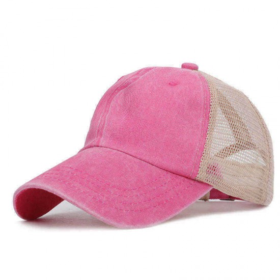 New Summer Fashion Sports Baseball Cap Women Messy Bun Baseball Hat