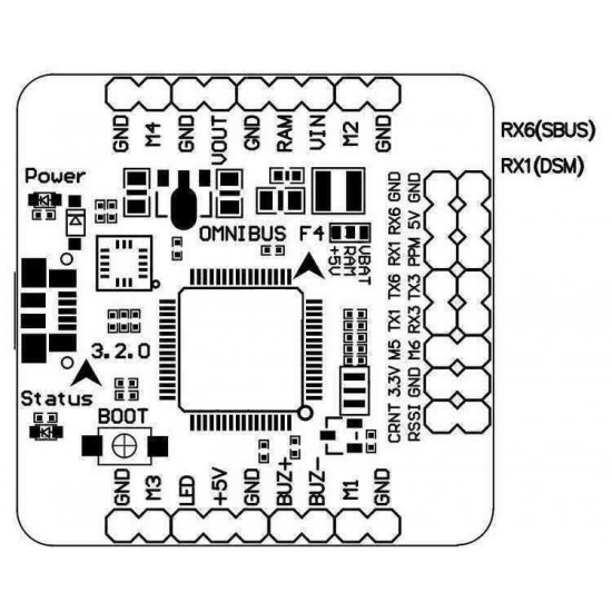 Omnibus F4 BetaFlight 3.2.0 OSD STM32F405RGT6 Flight Controller for RC Drone FPV Racing 30.5X30.5MM