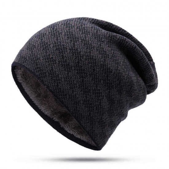 Outdoor Cycling Ski Earmuffs Knit Hat Men Women Winter Plush Thick Beanie Cap