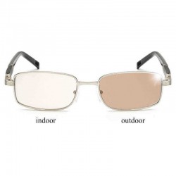 Outdoor Discolored Metal Frame Reading Glasses with Case Casual Presbyopic Glasses