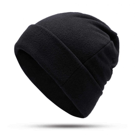 Outdoor Winter Thick Fleece Double Layers Beanie Hat Men And Women Windproof  SkullCap