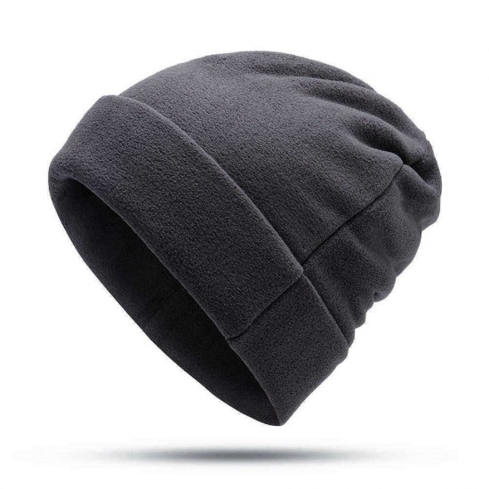 Outdoor Winter Thick Fleece Double Layers Beanie Hat Men And Women Windproof  SkullCap