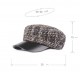 Outdoor Winter Woolen Blending Beret Caps Plaid Thicken Warm Peaked Cap for Women