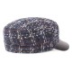 Outdoor Winter Woolen Blending Beret Caps Plaid Thicken Warm Peaked Cap for Women