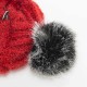 Outdoor Women Knitted Plush Knit Beret Hat with Wool Ball Earmuffs Ski Skull Caps