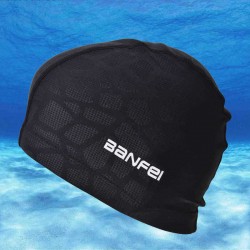 Oversized Nylon Spandex Waterproof Swimming Cap Men Women Letter Print Earmuffs Beanie Hat