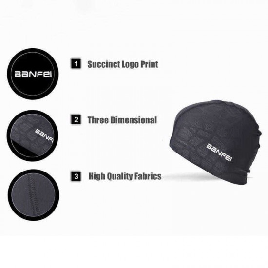 Oversized Nylon Spandex Waterproof Swimming Cap Men Women Letter Print Earmuffs Beanie Hat