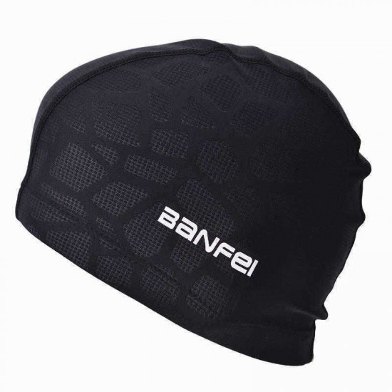 Oversized Nylon Spandex Waterproof Swimming Cap Men Women Letter Print Earmuffs Beanie Hat