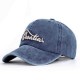 Plus Size Adjustable Letter Embroidered Baseball Cap Outdoor Washed Cotton Sunbonnet