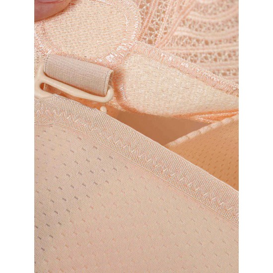 Plus Size Front Closure Strappy Gather Breathable Bra Plus Size Front Closure Strappy Gather Breathable Bra