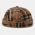 Plush Soft Fabric Plaid Stitching Hat Skull Caps Brimless Hats