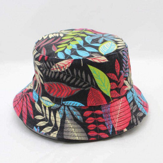 Printed Double-sided Visor With Foldable Cap Sunscreen Visor Fisherman Bucket Hat