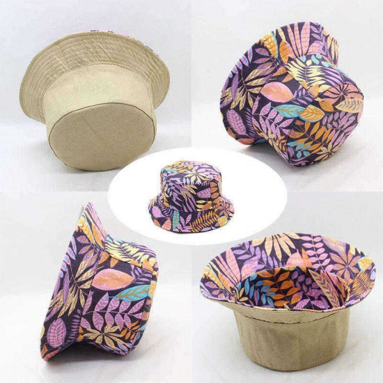 Printed Double-sided Visor With Foldable Cap Sunscreen Visor Fisherman Bucket Hat