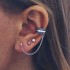 Punk Cartilage Earring Vintage Antique Silver Color Piercing Stud Earrings for Women