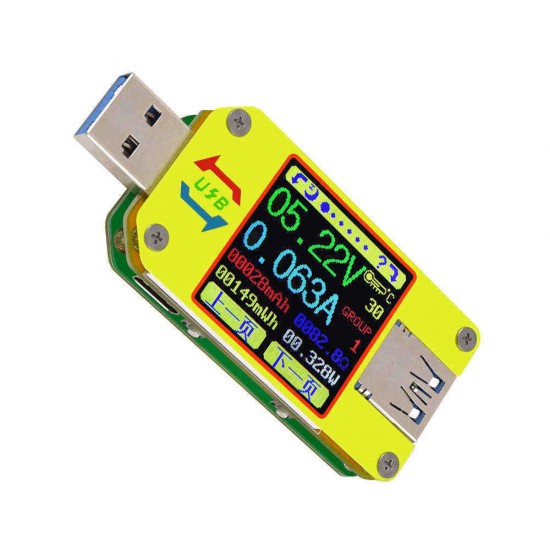 RIDEN® UM34/UM34C For APP USB 3.0 Type-C DC Voltmeter Ammeter Voltage Current Meter Battery Charge Measure Cable Resistance Tester RIDEN® UM34/UM34C For APP USB 3.0 Type-C DC Voltmeter Ammeter Voltage Current Meter Battery Charge Measure Cable Resistance Tester