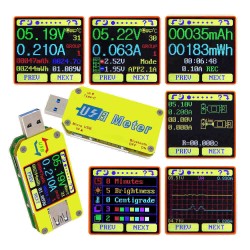 RIDEN® UM34/UM34C For APP USB 3.0 Type-C DC Voltmeter Ammeter Voltage Current Meter Battery Charge Measure Cable Resistance Tester