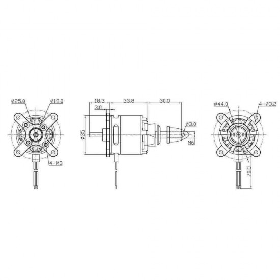 Racerstar BR2814 1000KV 3-4S Brushless Motor For RC Airplane Model