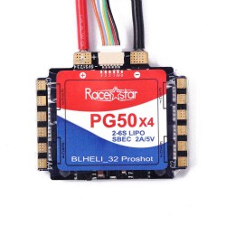 Racerstar PG50x4 50A 2-6S Blheli_32 Proshot 4 In 1 Brushless ESC SBEC 2A/5V for RC Drone FPV Racing