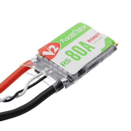 Racerstar RS80A V2 80A BLheli_S BB2 2-6S DShot600 Ready Brushless ESC Built-in LED RGB for RC Drone FPV Racing