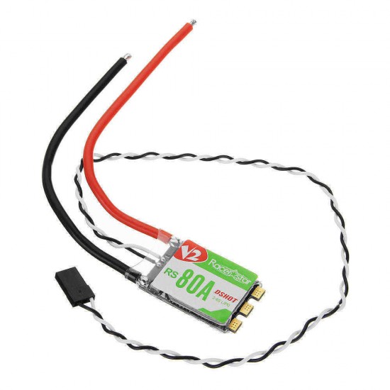 Racerstar RS80A V2 80A BLheli_S BB2 2-6S DShot600 Ready Brushless ESC Built-in LED RGB for RC Drone FPV Racing