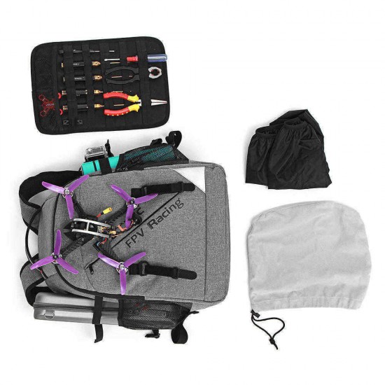 Realacc Backpack Case with Waterproof Transmitter Beam port Bag Tool Board for RC Drone FPV Racing