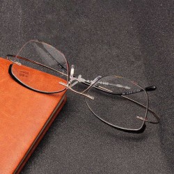 Retro Elastic Folding Metal Reading Glasses with Case Anti-Blue Light HD Resin Presbyopic Glasses