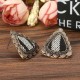 Retro Ethnic Colorful Cloth Triangle Alloy Ear Stud Women Earrings