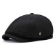 Retro Winter Thicken Woolen Blending Beret Hat Outdoor Plain Octagon Newsboy Caps for Men Women