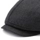 Retro Winter Thicken Woolen Blending Beret Hat Outdoor Plain Octagon Newsboy Caps for Men Women