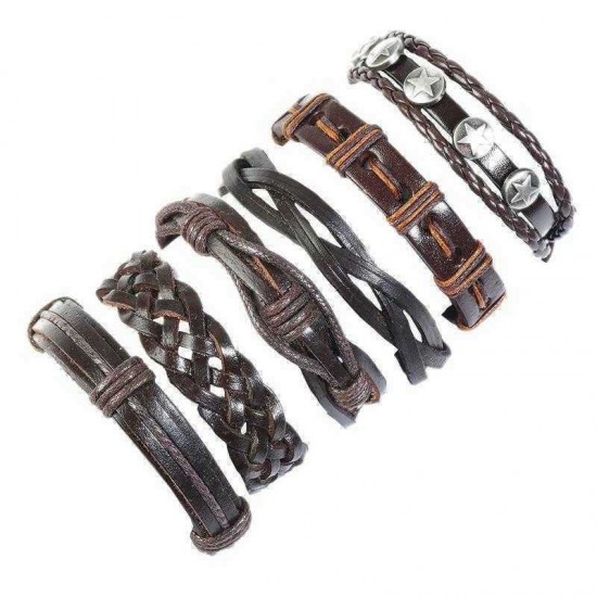 Retro Woven Leather Bracelet Multi Layer Bracelet Brown Bracelet For Men