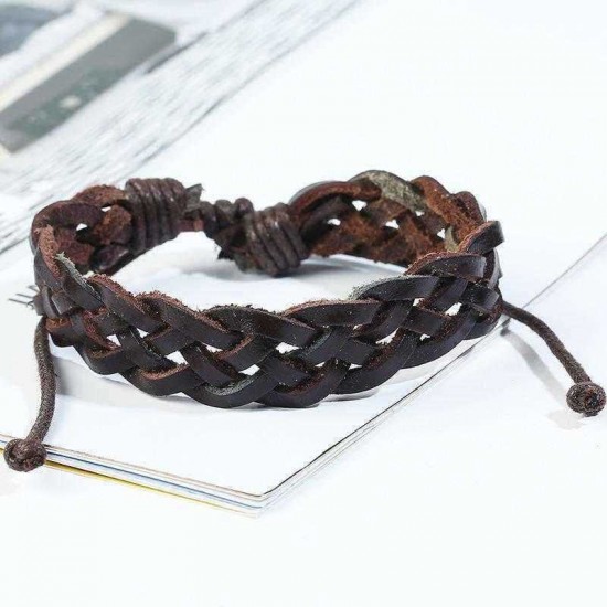 Retro Woven Leather Bracelet Multi Layer Bracelet Brown Bracelet For Men