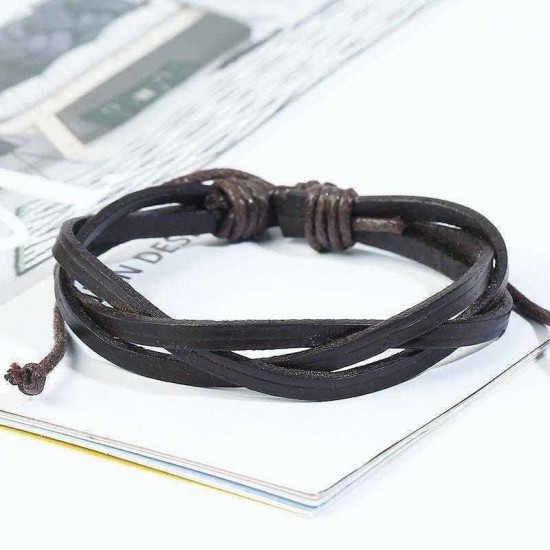 Retro Woven Leather Bracelet Multi Layer Bracelet Brown Bracelet For Men