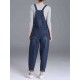 S-6XL Casual Women Denim Pockets Jumpsuit Playsuit