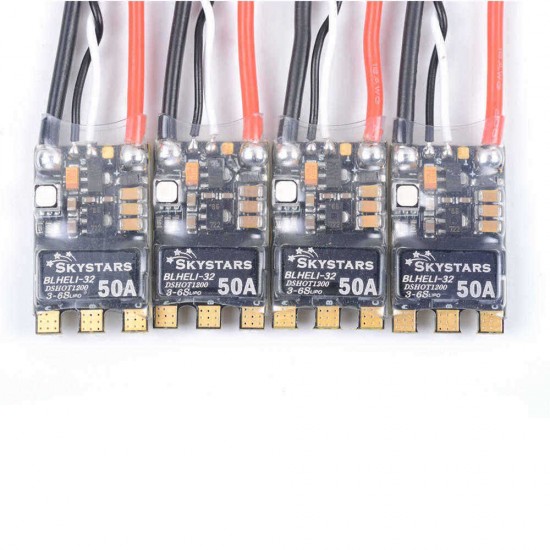 SKYSTARS 50A Blheli_32 bit 3-6S Dshot1200 built-in RGB LED Brushless ESC for RC Drone FPV Racing