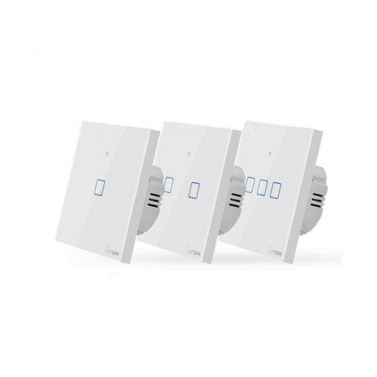 SONOFF® T0 EU/US/UK AC 100-240V 1/2/3 Gang TX Series WIFI Wall Switch Smart Wall Touch Light Switch For Smart Home Work With Alexa Google Home