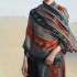 Scarf Geometric Print Cotton And Linen Scarf Seaside Travel Sunscreen