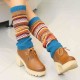 Senshoes Vintage Color Striped Fashion Piles Socks Boots Leggings Korean Legs Tube Socks Senshoes Vintage Color Striped Fashion Piles Socks Boots Leggings Korean Legs Tube Socks