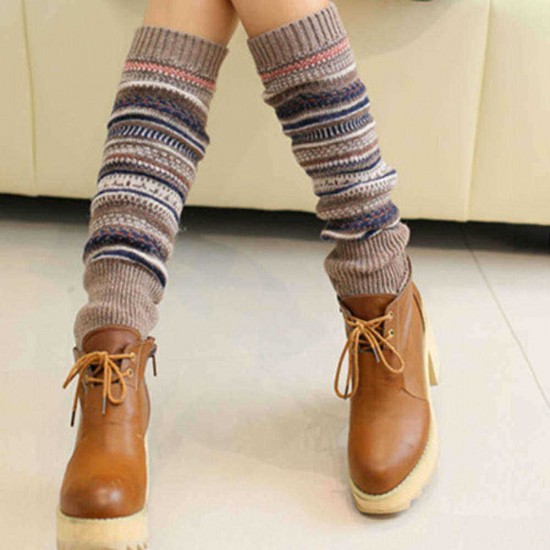 Senshoes Vintage Color Striped Fashion Piles Socks Boots Leggings Korean Legs Tube Socks Senshoes Vintage Color Striped Fashion Piles Socks Boots Leggings Korean Legs Tube Socks