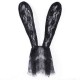 Sexy Hot Black Flowers Lace Rabbit Bunny Ears Headbrand Club Wear